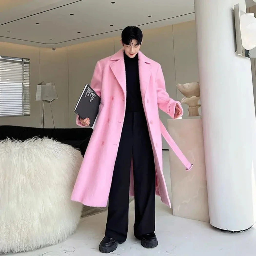 Men's Premium Wool Blend Trench Coat