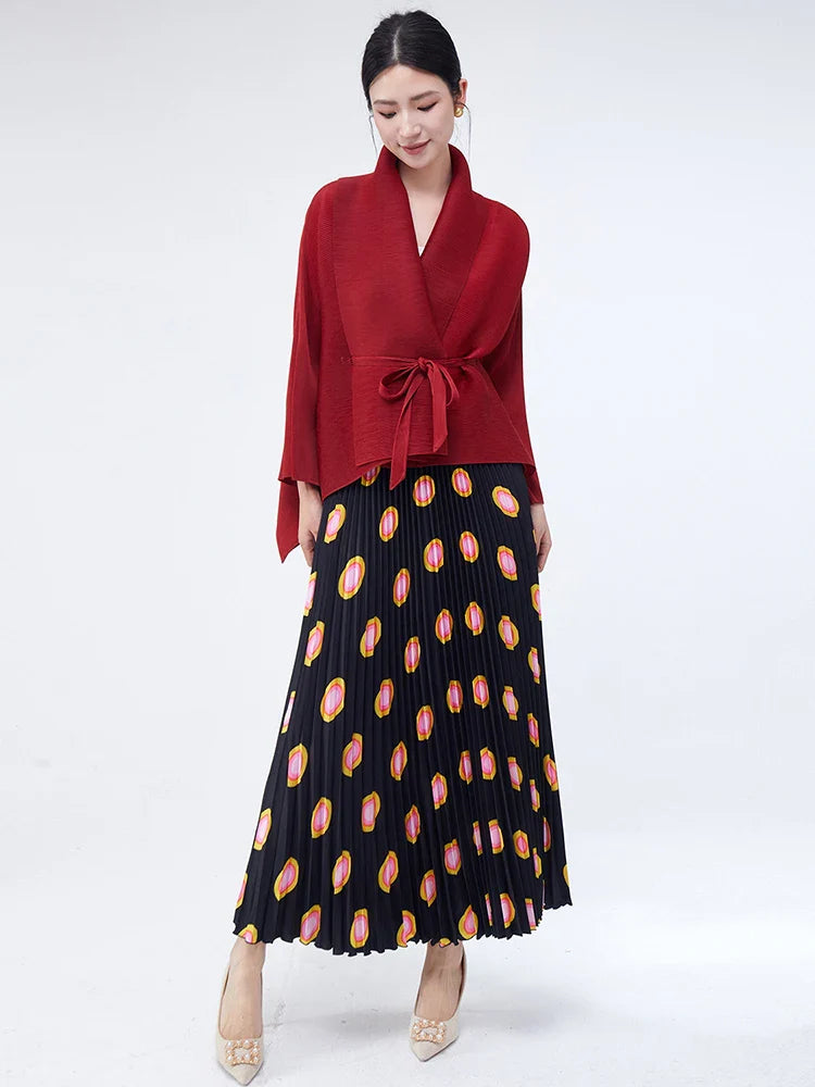 Modest 2-Piece Luxe Pleated Skirt Set