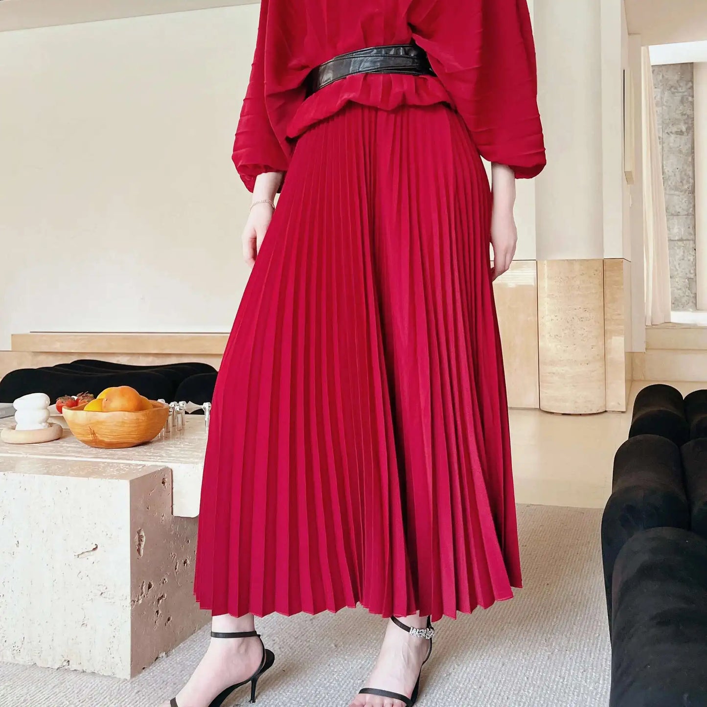 Wide Leg Pleated Palazzo Pants