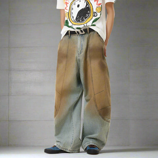 Men's Baggy Fit Stained Jeans