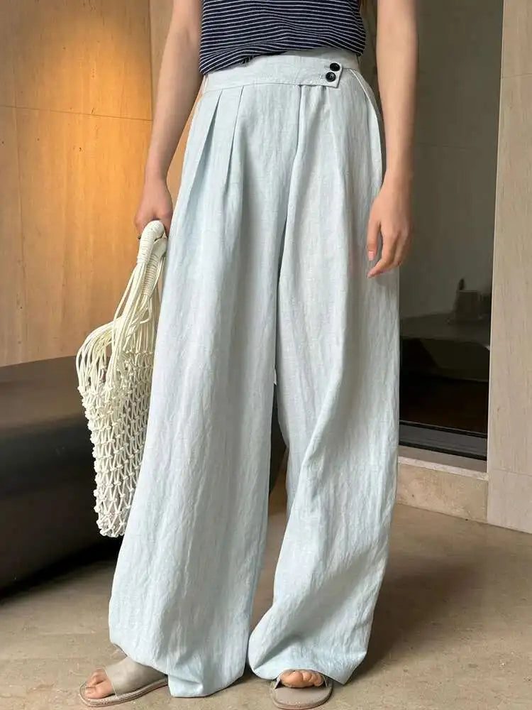 Linen Women's Luxury Wide Leg Trousers