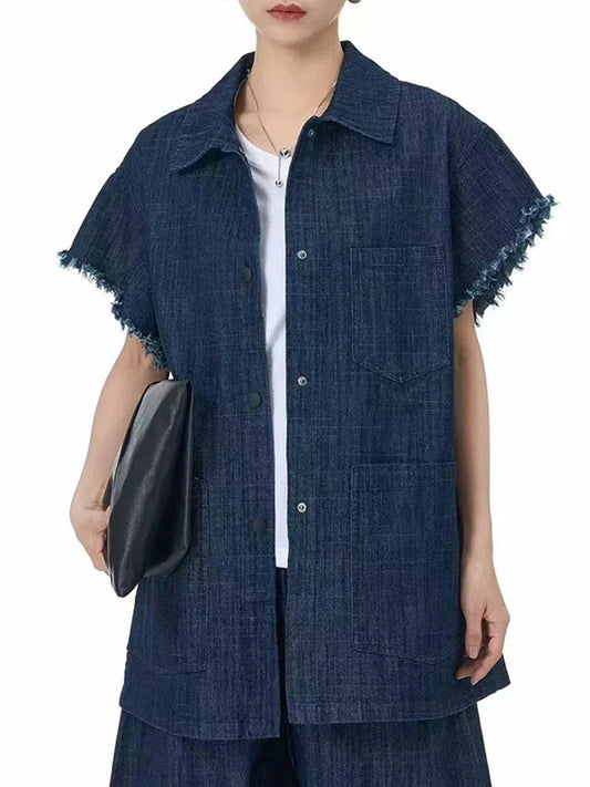 Women's Oversized Boxy Cotton Denim Shirt