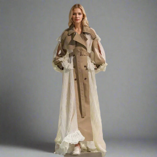 Luxury Lace Trench Gown Coat