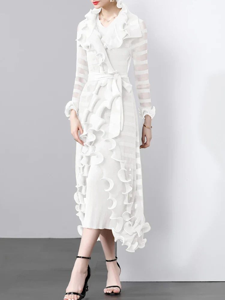 Women's Luxe 2 Piece Pleated Dress Coat Set