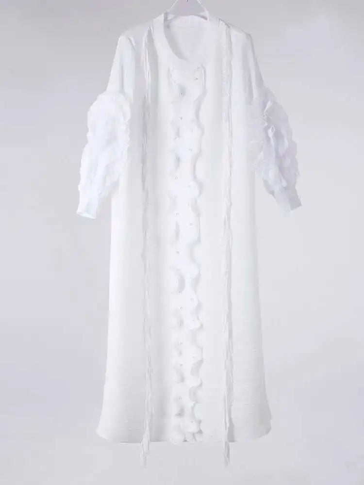 Textured Modern Pleated Dress