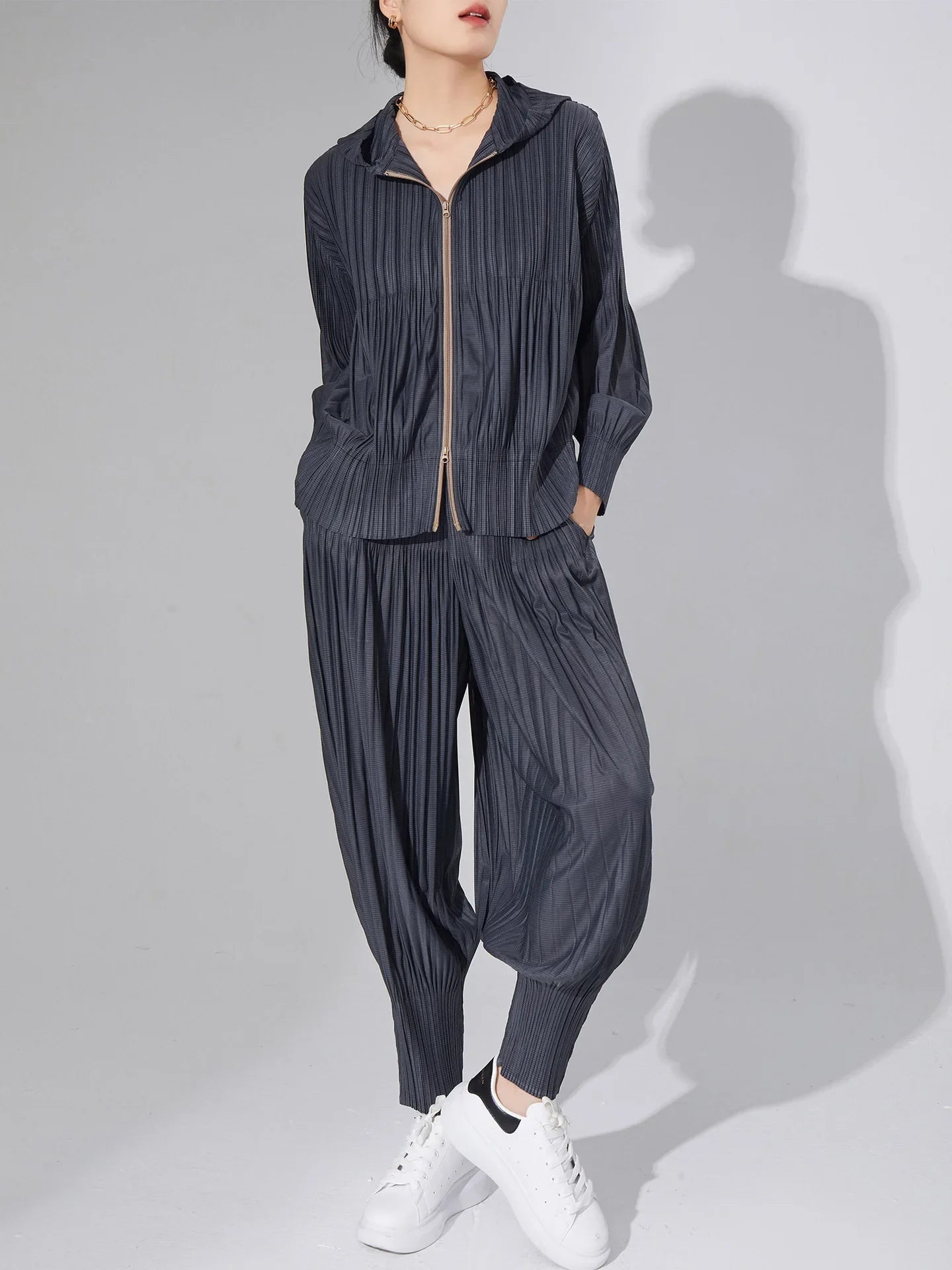 Modern Pleated Harem 2-Piece Set