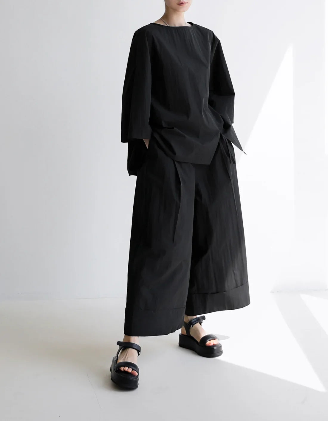 Japanese Cotton Top with Asymmetrical Ruching