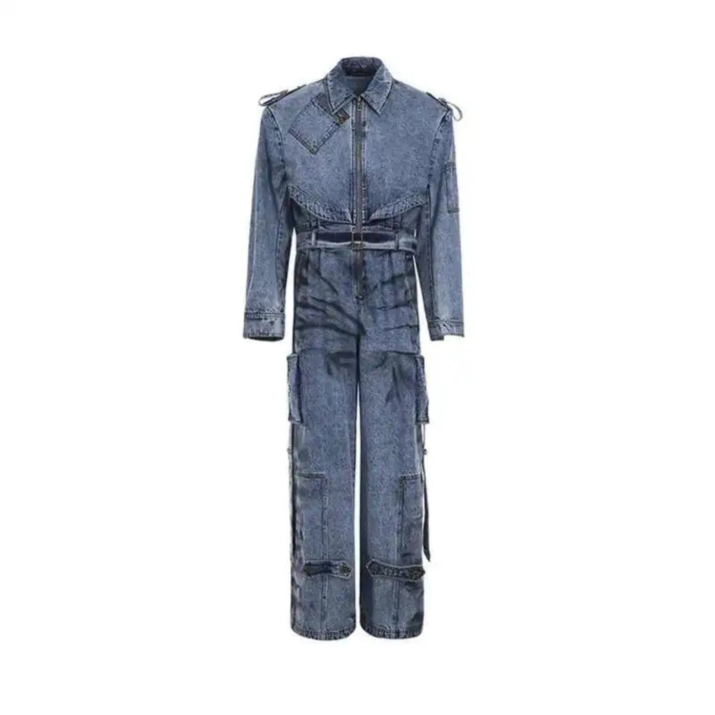 Men's Premium Denim Utility Jumpsuit