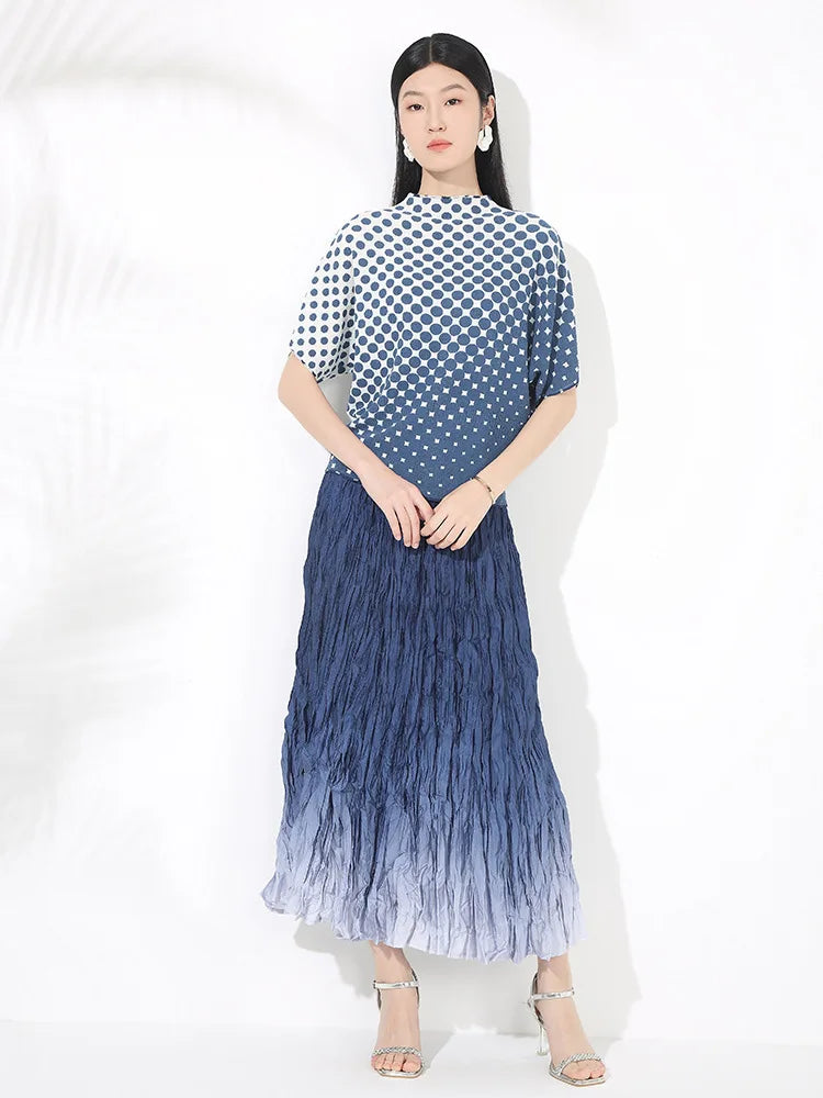 Polka Dot Top & Pleated Skirt Set