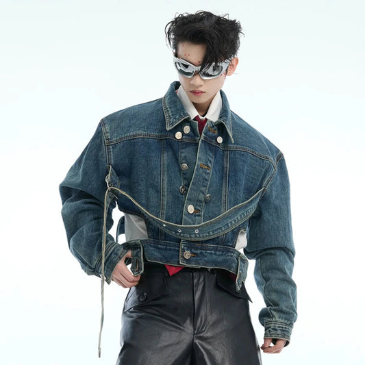 Men's Japanese Luxe Streetwear Denim Jacket