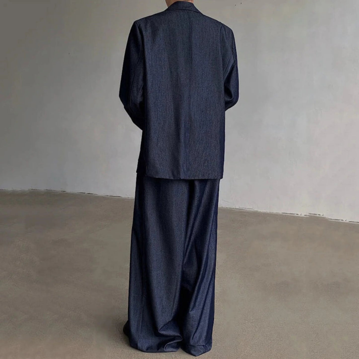 Men's Luxury Dark Denim Oversized Suit Set