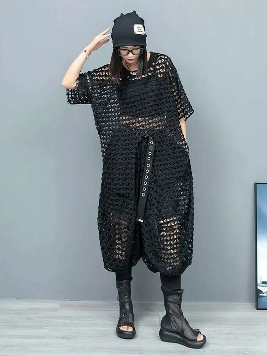 Elegant Mesh Harem Pants & Top Set