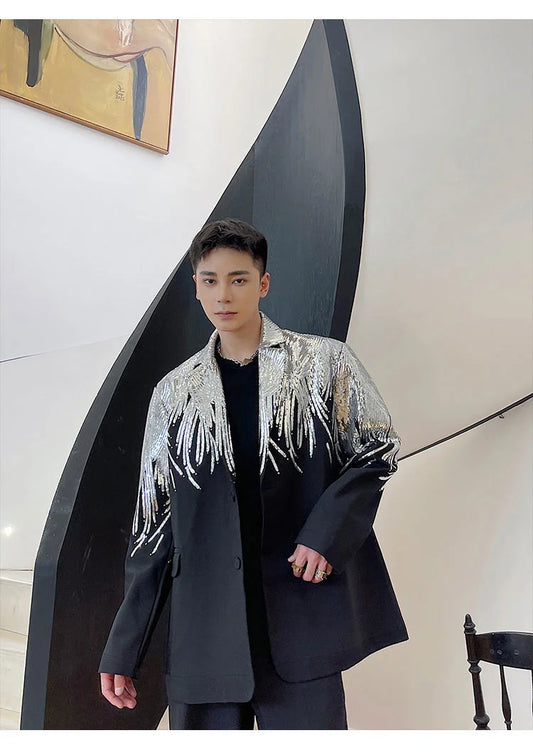 Men's Elite Feather Sequin Blazer