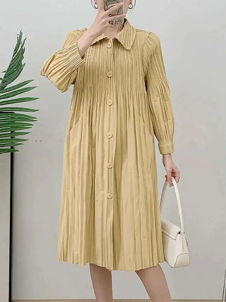 Daily Japanese Pleated Coat
