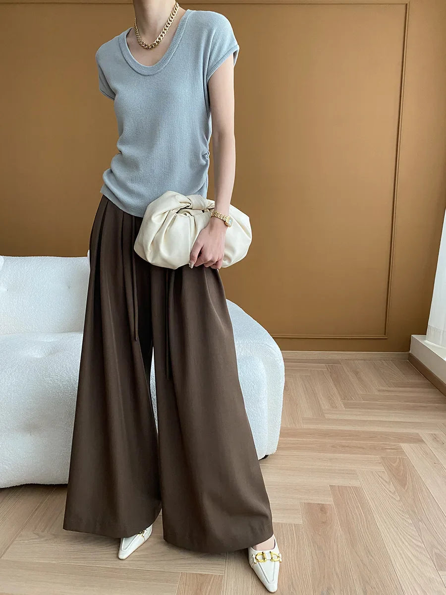Luxe Wide-Leg High Waist Trousers