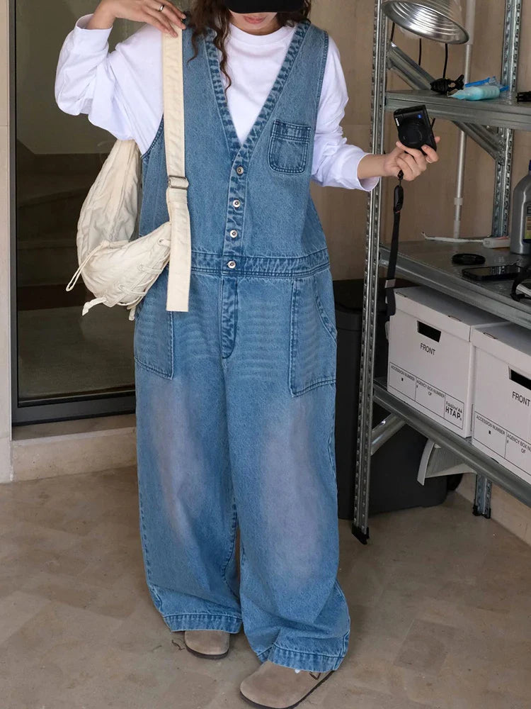 Japanese Denim Relaxed Fit Jumpsuit