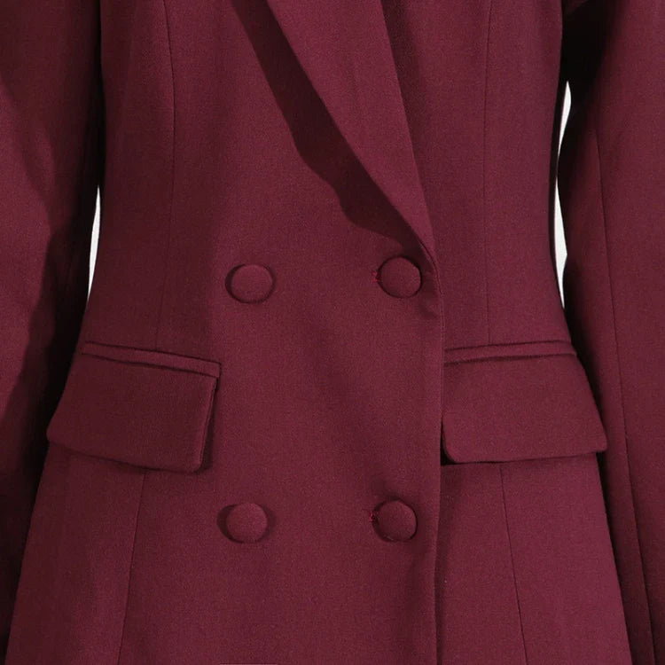 Elegant Ruffle Hem Blazer Dress