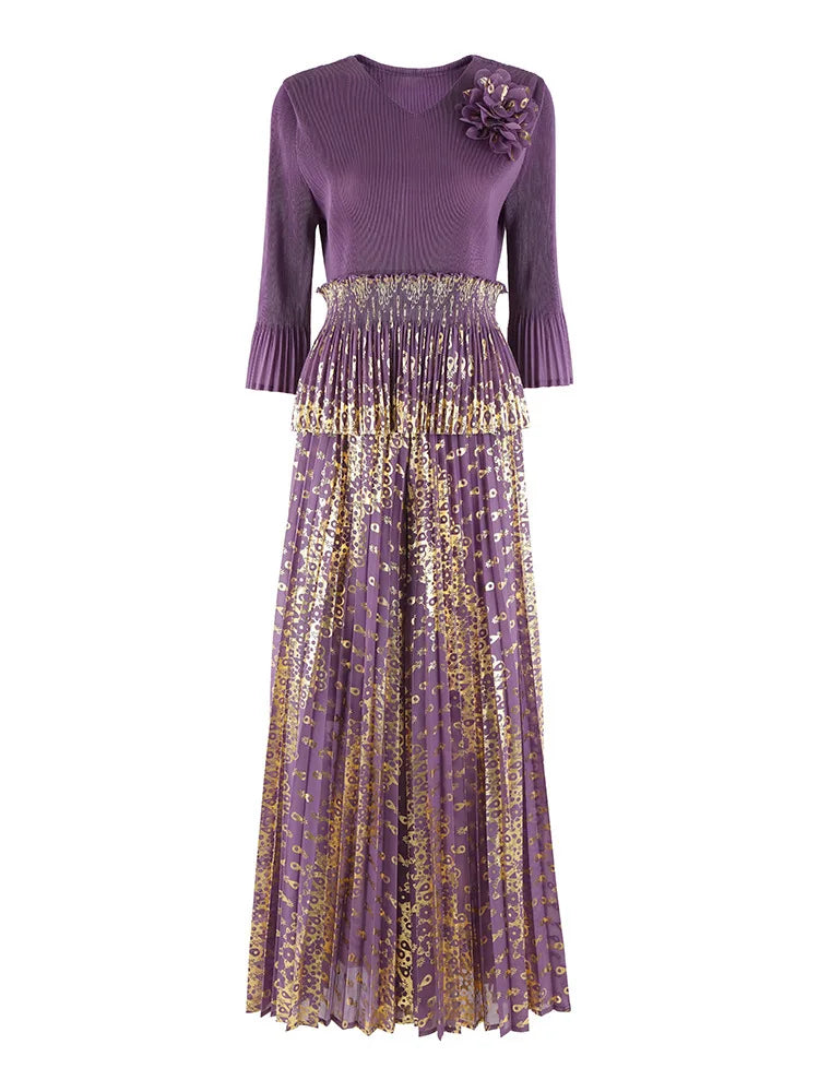 Women's Formal Pleated Wide Leg Pantsuits