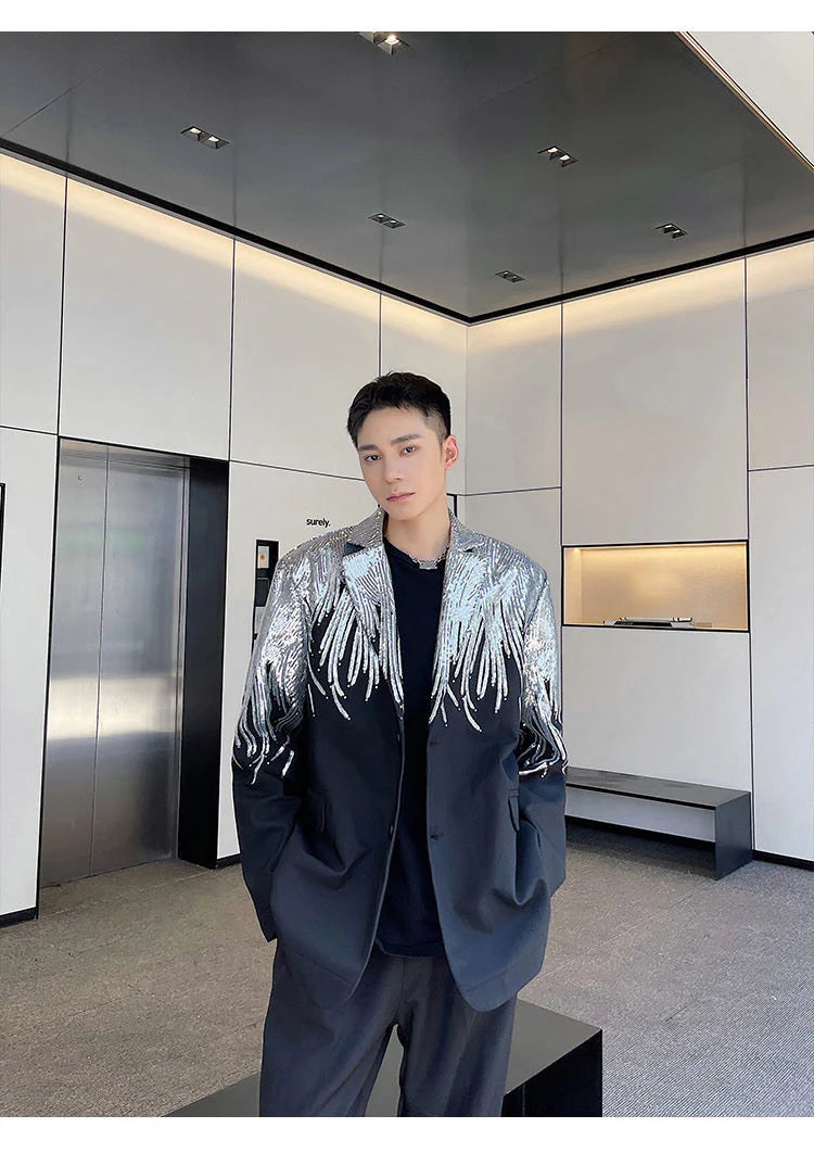 Men's Elite Feather Sequin Blazer