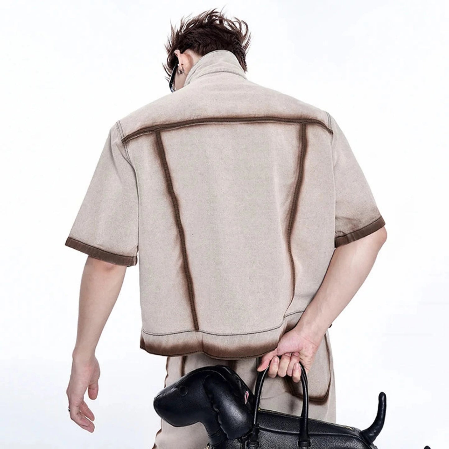 Men's Denim Wide Leg Casual Set