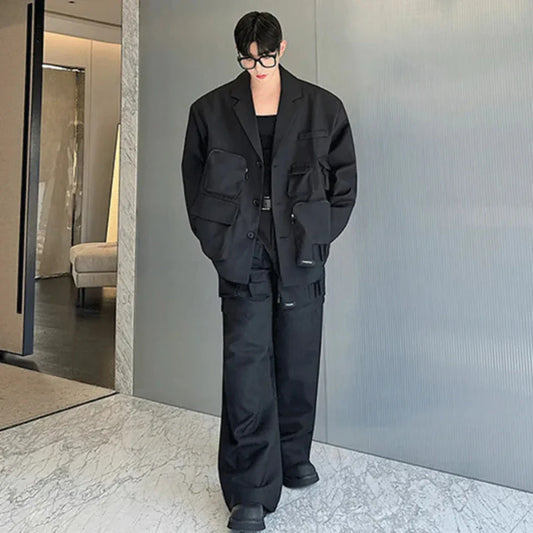 Men's Oversized Cargo Jacket & Convertible Pants Set
