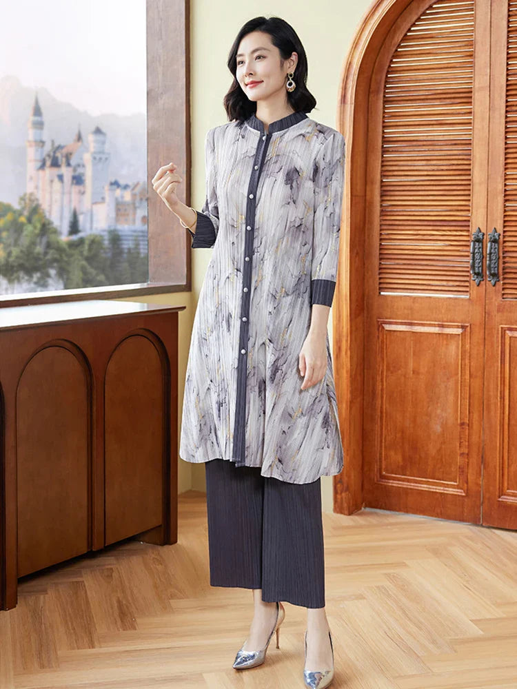 Luxury Draped Fit Pleated Set