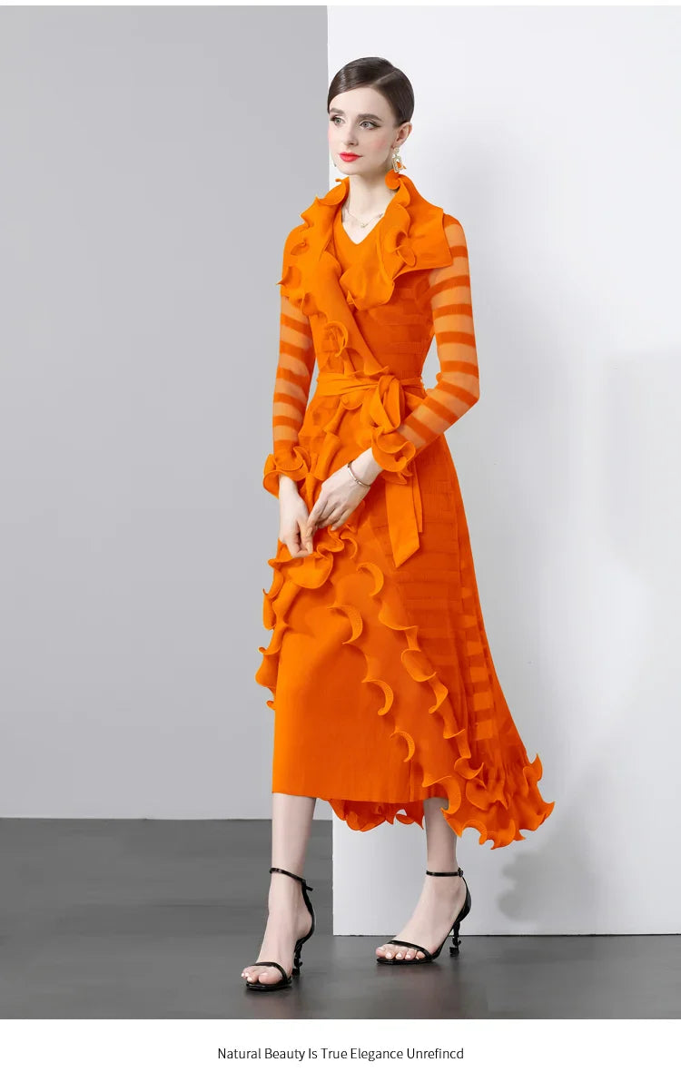Women's Luxe 2 Piece Pleated Dress Coat Set