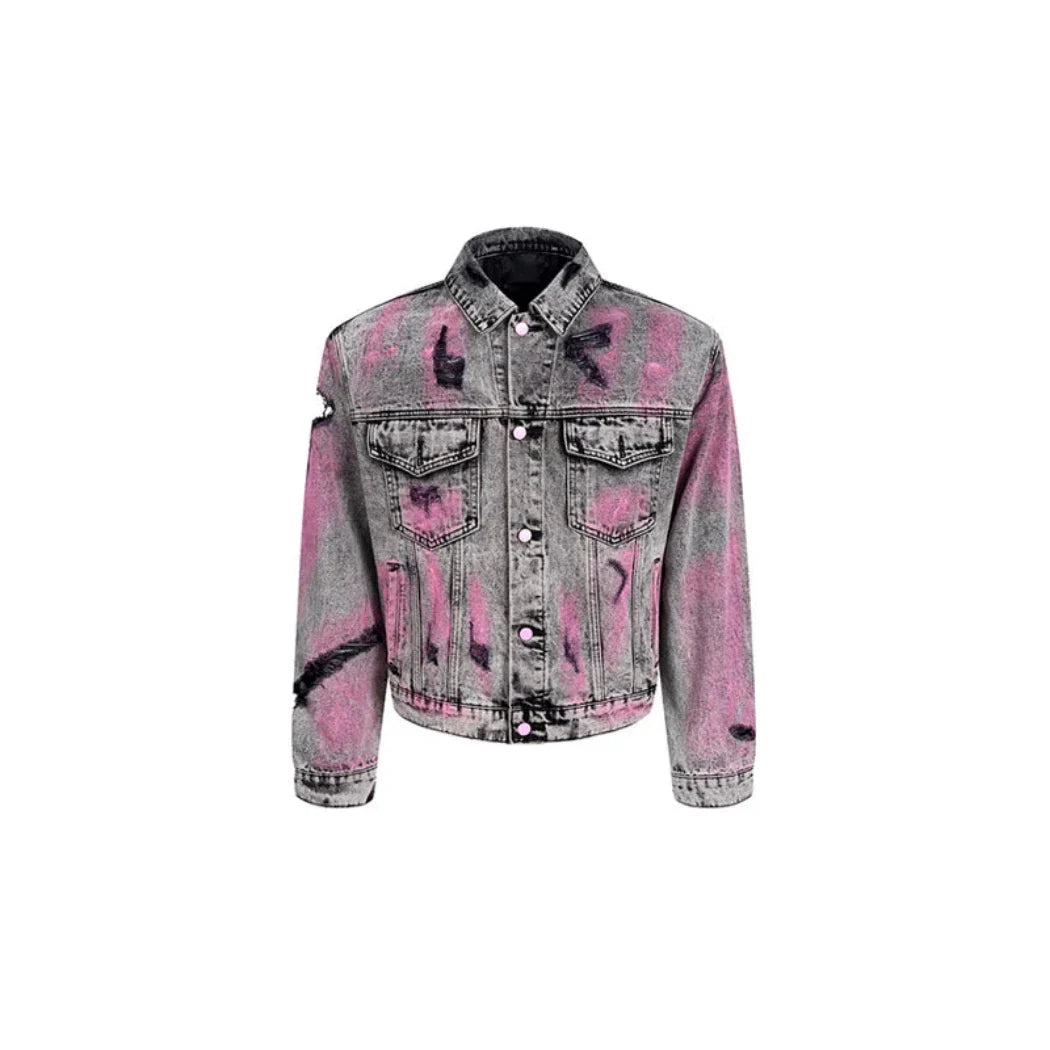 Men's Tie-Dye Ripped Denim Jacket & Jeans 2-Piece Set