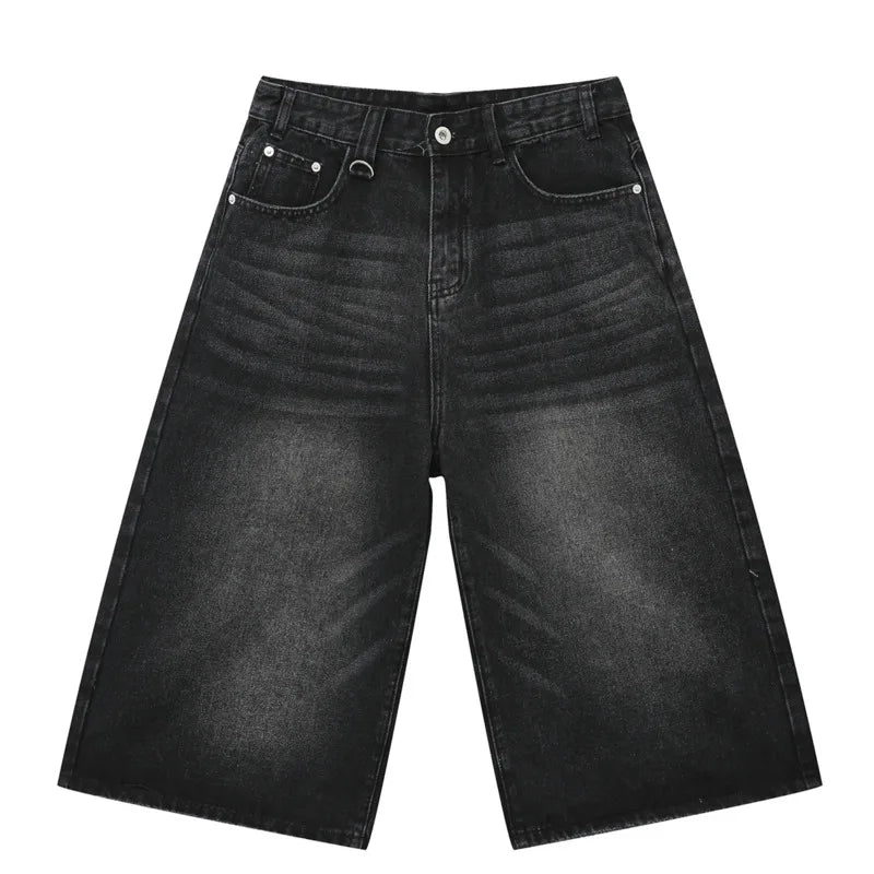 Men's Trendy Wide Leg Denim Long Shorts