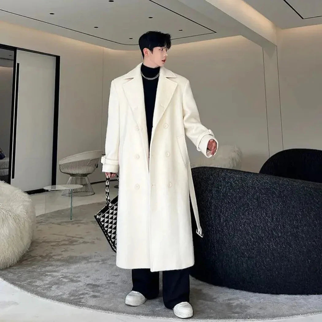 Men's Premium Wool Blend Trench Coat