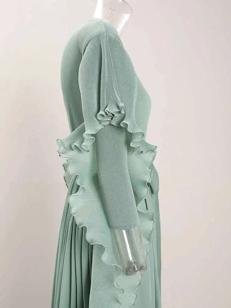 Elegant Truly Pleated Flowy Dress