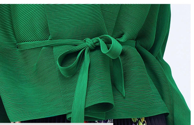 Wrap Top & Pleated Skirt Set