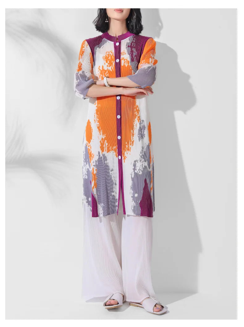 Signature Pleated Top & Pull-On Trousers Set