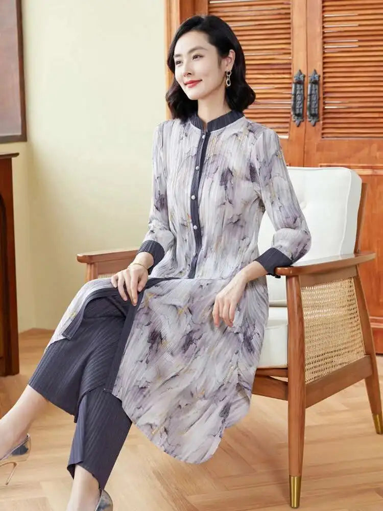 Luxury Draped Fit Pleated Set