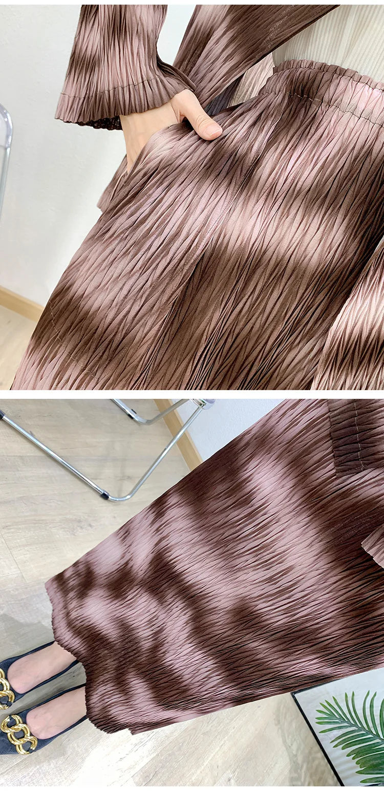 Luxe Pleated Tie-Dye Skirt Set