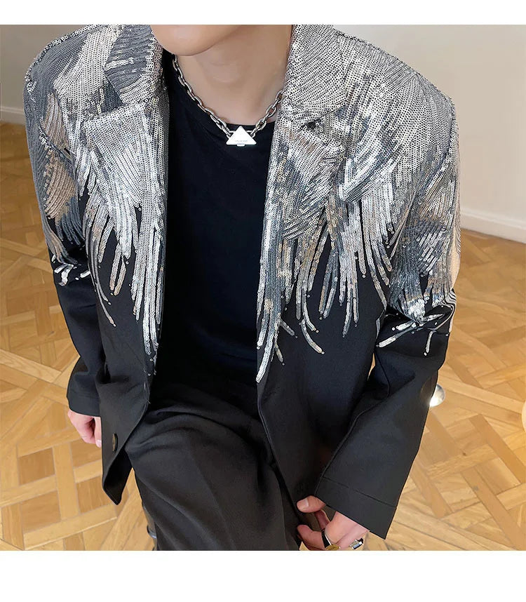 Men's Elite Feather Sequin Blazer