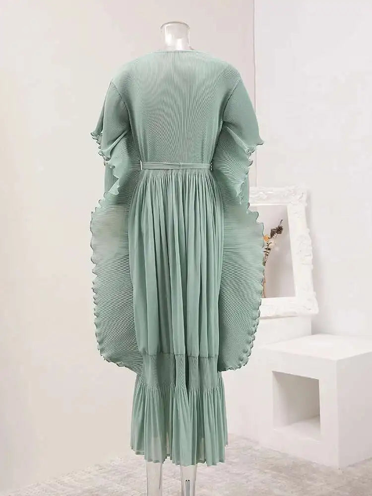 Elegant Truly Pleated Flowy Dress