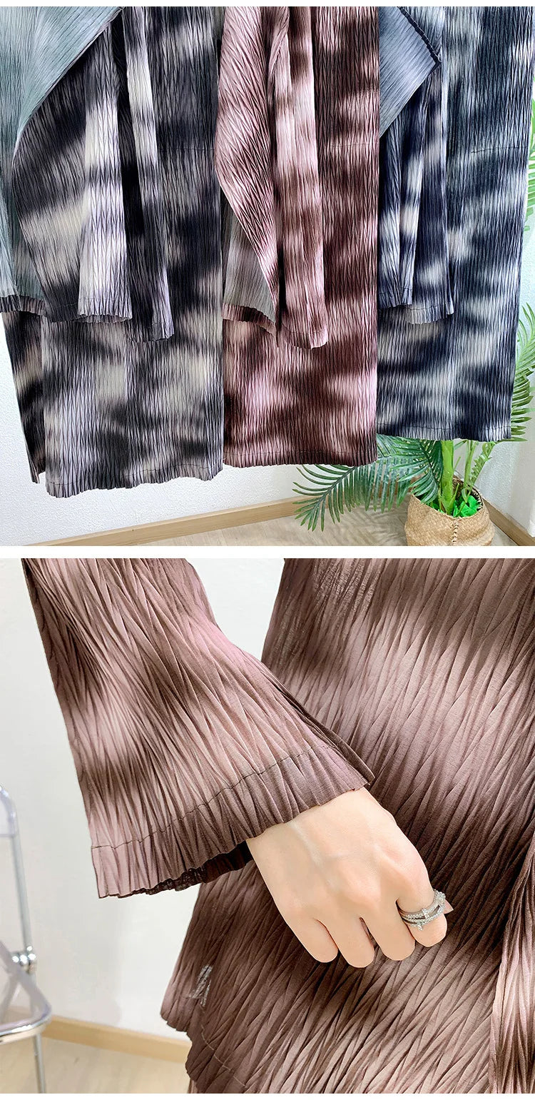 Luxe Pleated Tie-Dye Skirt Set