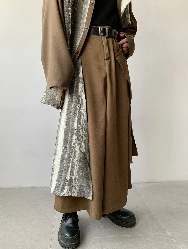 Men's Japanese Luxury Wide-Leg Pants 2-Piece Set