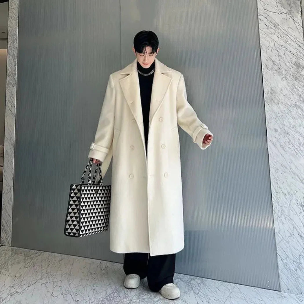 Men's Premium Wool Blend Trench Coat