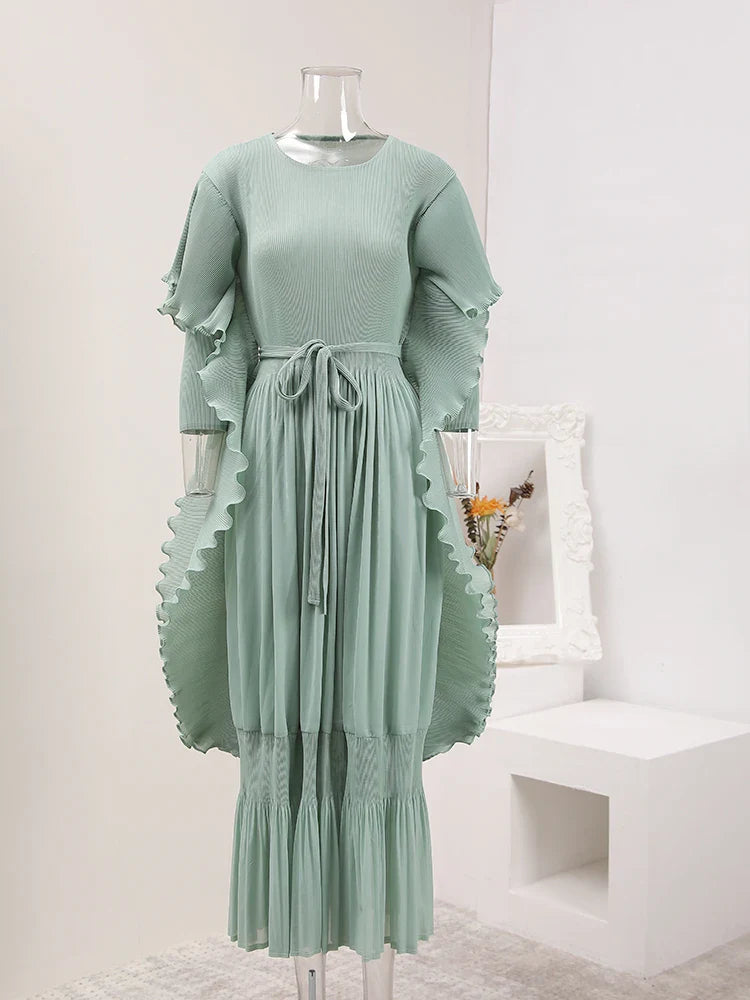 Elegant Truly Pleated Flowy Dress