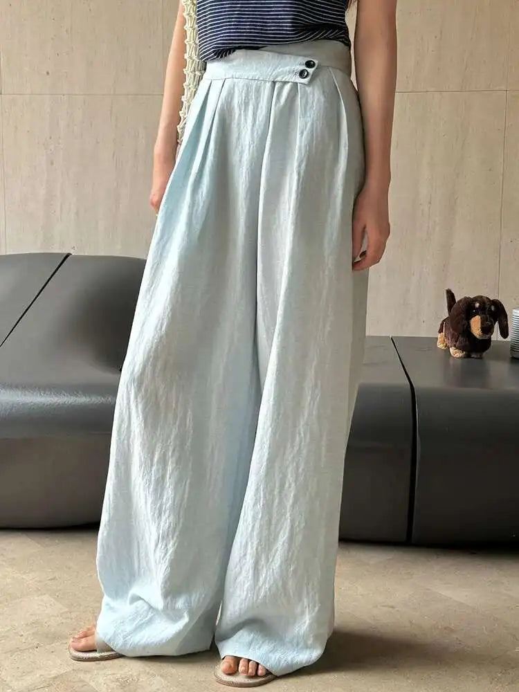 Linen Women's Luxury Wide Leg Trousers