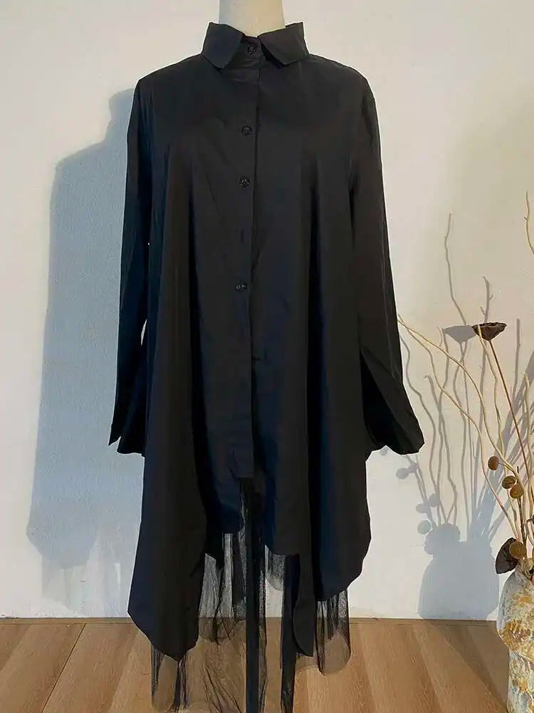 Avant-Garde Asymmetric Hem Tunic Dress