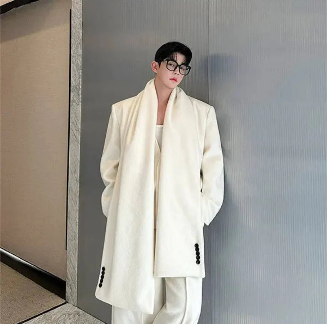 Men's Wool Blend Blazer, Pants and Scarf Set