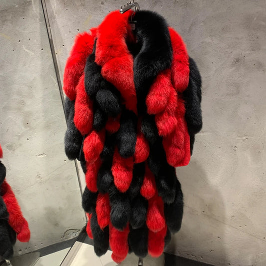 Premium Men's Genuine Fox Fur Coat