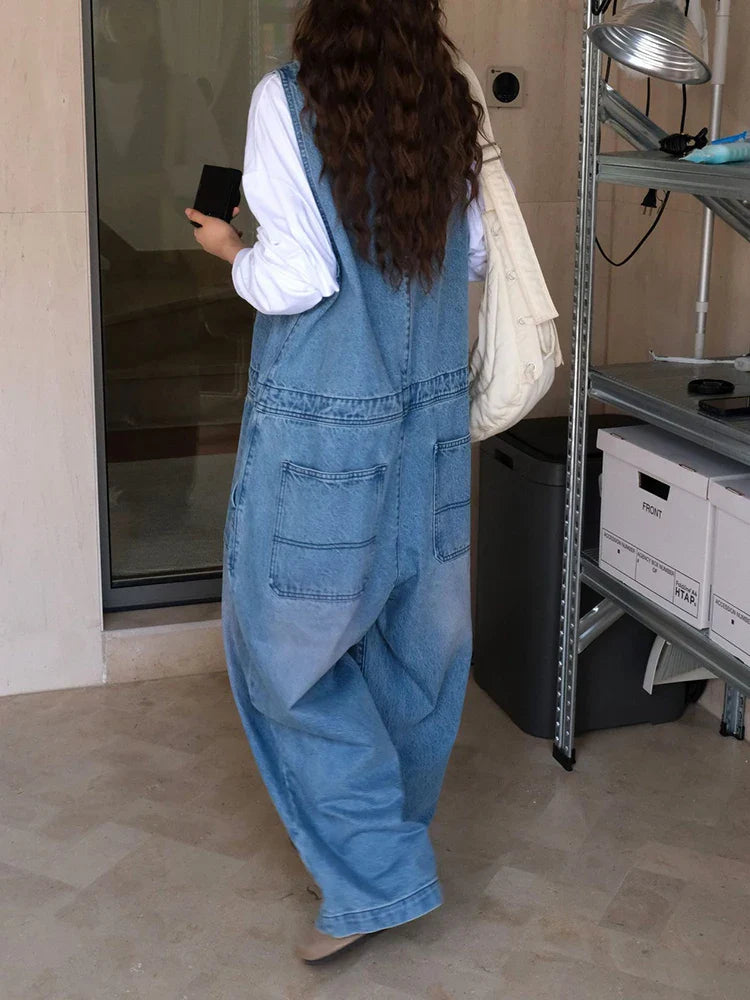Japanese Denim Relaxed Fit Jumpsuit
