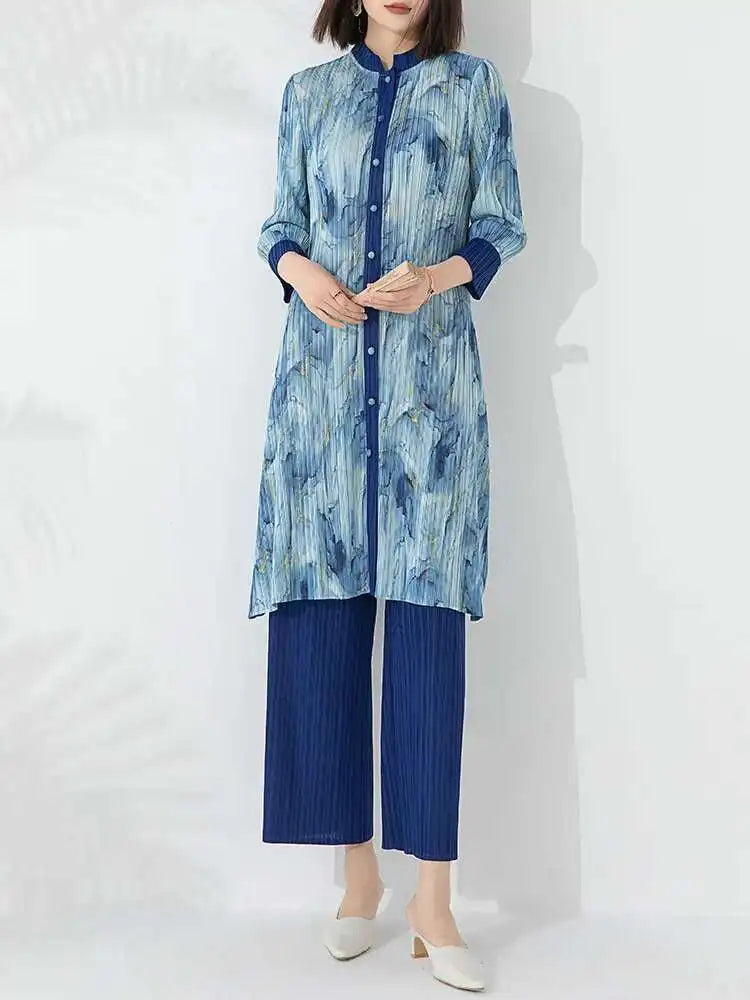 Luxury Draped Fit Pleated Set