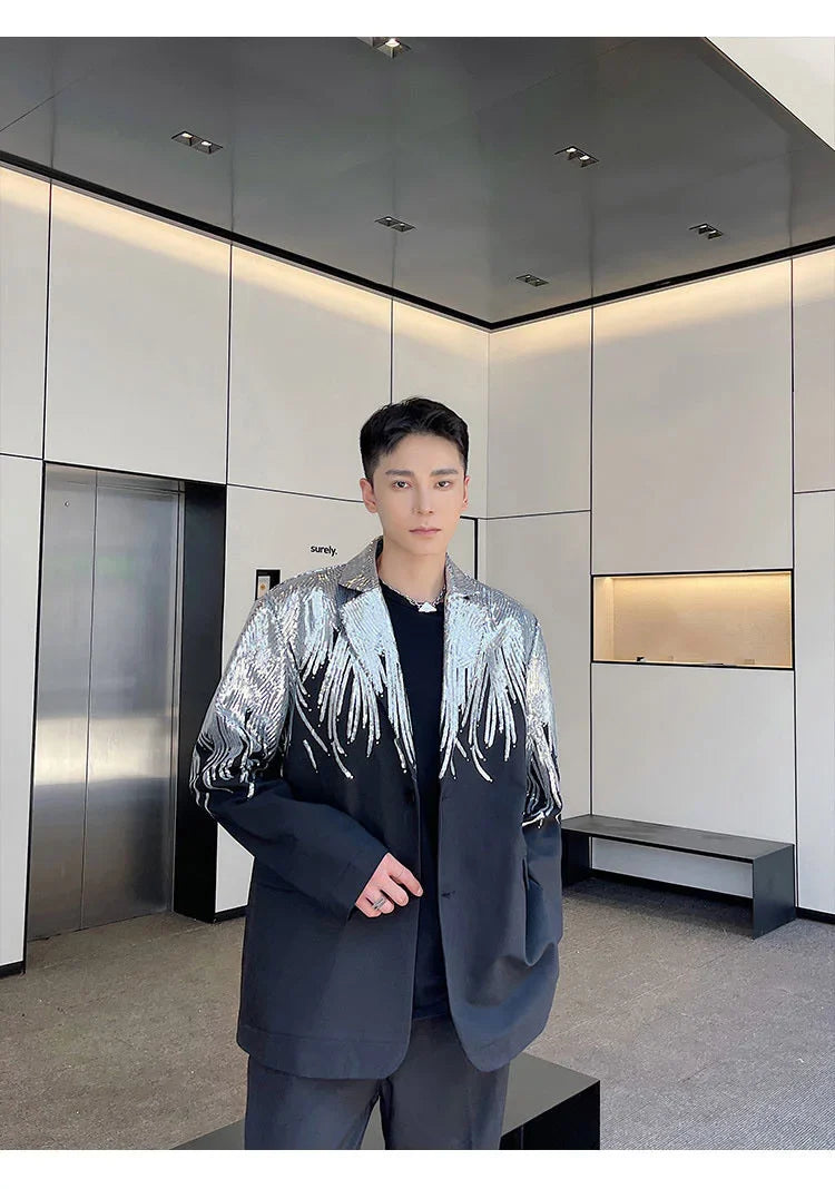 Men's Elite Feather Sequin Blazer