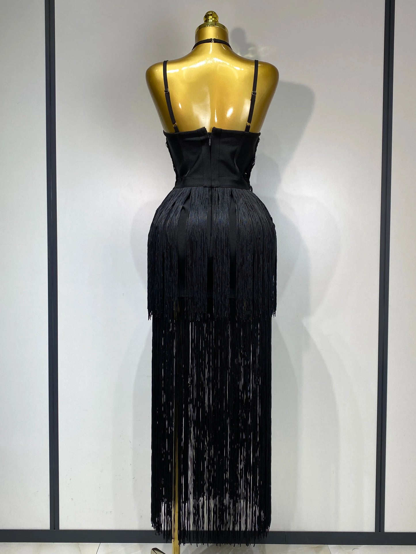 Luxe Fringe Cocktail Midi Dress