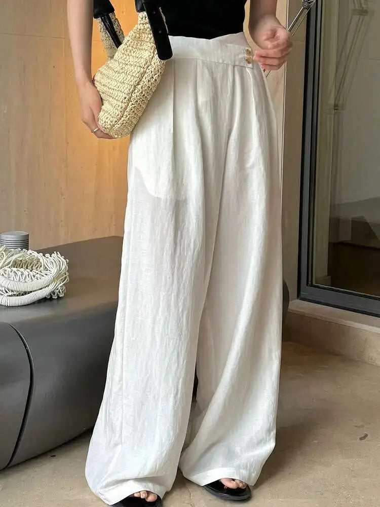 Linen Women's Luxury Wide Leg Trousers